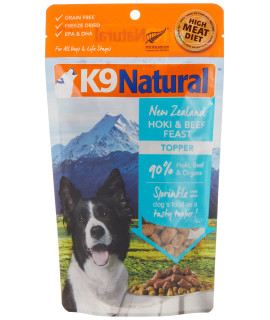 K9 Natural Grain-Free Freeze-Dried Dog Food Topper Hoki Beef 35Oz