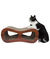 MISC Brown Cat Lounger Scratcher Bed Feline Pet Cat Platform Bed Cozy Home for Cats Contemporary Beige, Corrugated Cardboard
