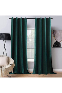 Miulee Dark Green Velvet Curtains Room Darkening Blackout Solid Curtains Thermal Insulated Soundproof Curtainsdrapespanels For Living Room Bedroom 52 X 72 Inch 2 Panels