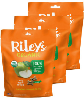 Riley's Organics Tasty Apple Small Bone Dog Treats 3 Pack 5 oz