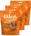 Riley's Organics Peanut Butter & Molasses Large Bone Dog Treats 3 Pack 5 oz, Orange