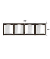 Sweet Barks Pet Gate FreeStanding Folding Wood Frame Dog Gate for Stairs, (Espresso, 4 Panel)
