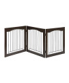 Sweet Barks Pet Gate Freestanding Folding Wood Frame Dog Gate for Stairs, (Espresso, 3 Panel)