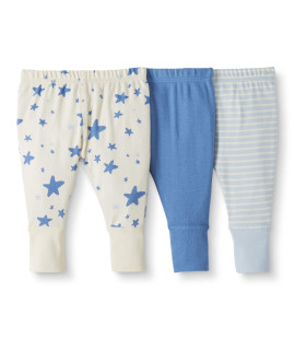 Moon and Back by Hanna Andersson Unisex Toddlers Organic cotton Jogger Pants, Pack of 3, Blue, 2T