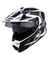 1Storm Dual Sport Motorcycle Motocross Off Road Full Face Helmet Dual Visor Storm Force Black, Size Small