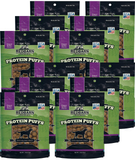 Redbarn Protein Puffs for Dogs (Peanut Butter, Pack of 12)