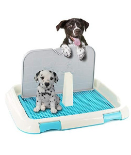 AWOOF Indoor Dog Potty Tray, Pet Training Pads Floor Protection Dog Pad Holder with Simulation Wall Avoiding Urine Splashing, Keeps Paws Dry and Floors Clean