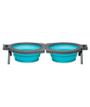 Loving Pets Bella Roma Travel Double Diner for Dogs Blue Small Travel Double Diner (7991)