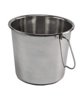 grip Stainless Steel Bucket (2 gallon) - great for Pets, cleaning, Food Prep - Hang on Fences, cages, Kennels - Home, garage, Workshop