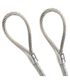 Psi, 316 Vinyl Coated Stainless Steel Cable With Loop Ends, 18 Core Diameter, 7X19 Braids, Flexible Multi-Purpose Diy Outdoor Safety Guide Wire Rope (50 Feet, Clear)