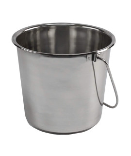grip Stainless Steel Bucket (4 gallon) - great for Pets, cleaning, Food Prep - Hang on Fences, cages, Kennels - Home, garage, Workshop