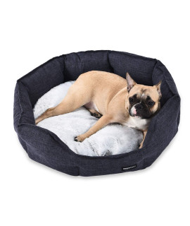 AmazonBasics Cuddler Pet Bed - Soft and Comforting - Large, Grey