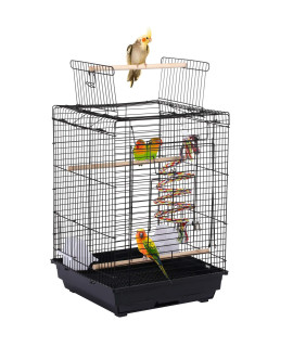 Yaheetech Open Play Top Travel Bird Cage For Conure Sun Parakeet Green Cheek Conure Lovebird Budgie Finch Canary Small-Size Travel Bird Cage Portable