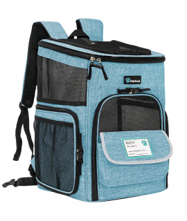 PetAmi Pet carrier Backpack for Small cats, Dogs, Puppies Airline Approved Ventilated, 4 Way Entry, Safety and Soft cushion Back Support collapsible for Travel, Hiking, Outdoor (Turquoise)