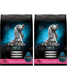 2 Bags of Purina Pro Plan Focus Adult Sensitive Skin & Stomach Salmon & Rice Formula Dry Dog Food 5-lbs ea