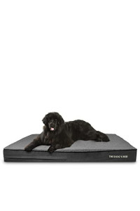 The Dogas Bed Orthopedic Jumbo Memory Foam Dog Bed, Xxxl Grey Plush 64X44, Pain Relief For Arthritis, Hip Elbow Dysplasia, Post Surgery, Lameness, Supportive, Waterproof Washable Cover