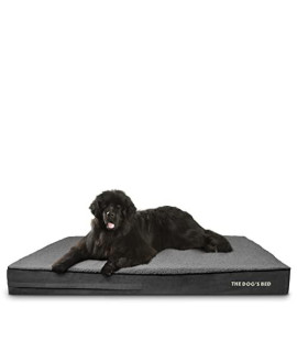 The Dogas Bed Orthopedic Jumbo Memory Foam Dog Bed, Xxxl Grey Plush 64X44, Pain Relief For Arthritis, Hip Elbow Dysplasia, Post Surgery, Lameness, Supportive, Waterproof Washable Cover