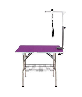 Flying Pig Purple Dog Grooming Table w/Super Tough Grooming Arm - Medium