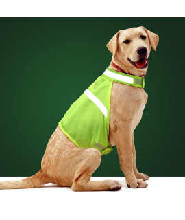 Dog Jacket High Visibility Safety Reflective Dog Vest for Small Medium Large Dogs (Large, green)