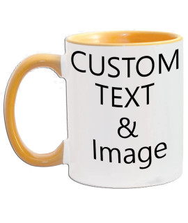 customized Photo Mug with Personalized Text Upload Your Image with Different Designs, 11 ounces