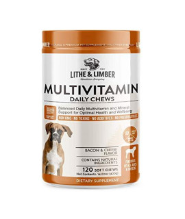 120 Chews New Developed Formula Daily Multivitamin Chews for Dogs - Non GMO Vet Developed Breakthrough Formula provides Required Daily Vitamin Needs for Optimal Health & Well being - Made in USA