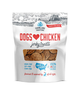 Farmland Traditions Filler Free Dogs Love Chicken Premium Jerky Treats for Dogs, 6 oz. Bag