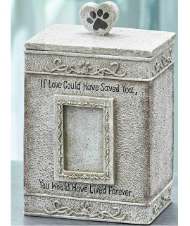 Pet Memorial Urn With Picture Frame Dog Cremation Urn Pet Ashes Box