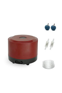 boxtech Aquarium Air Pump for 1-30 Gallon Tank with Accessories Air Stones Silicone Tube Check Valves (3.8 Watt, 2 Outlet)
