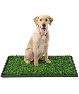 Indoor Dog Potty Grass Pad - Puppy Potty Training Artificial Grass Mats,Dog Fake Grass Pee Pad with Tray,Reusable 3 Layered Dog Potty Trainer,Easy to Clean