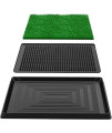 Indoor Dog Potty Grass Pad - Puppy Potty Training Artificial Grass Mats,Dog Fake Grass Pee Pad with Tray,Reusable 3 Layered Dog Potty Trainer,Easy to Clean
