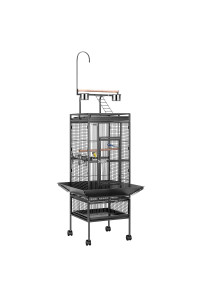 VIVOHOME 72 Inch Wrought Iron Large Bird Cage with Play Top and Rolling Stand for Parrots Conures Lovebird Cockatiel Parakeets