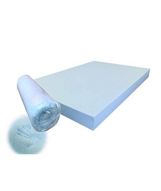 Pet Dog Bed Blue Cooling Gel Infused High Density Solid Memory Foam Pad (55x47x4 inches)
