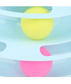 Nitrip Plastic Anti-Skid Durable Cute Cartoon Four Layers Turntable Cat Toy(Blue)