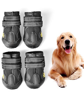 WUXIAN Waterproof Dog Shoes,Dog Outdoor Shoes, Running Shoes for Dogs,Pet Rain Boots, Labrador Husky Shoes for Medium to Large Dogs,Rugged Anti-Slip Sole and Skid-Proof-Size7