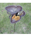 TOYPOPOR 31" Iron Bird Feeding Station for Outdoors: Bird Feeders for Outside Bird Food Bowl Bird Water Bowl
