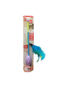 SPOT Dolphin Laser & Feather Teaser Wand cat Toy Multi 52119