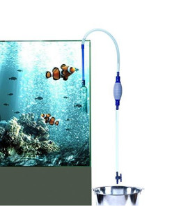 Jancoo Fish Tank Cleaner Aquarium Gravel Sand Cleaner Vacuum Siphon Pump Fish Tank Accessories Aquarium Water Hose 100 inches Aquarium Water Changer with Flow Control Tap for Tank 20-100 Gallon Tank