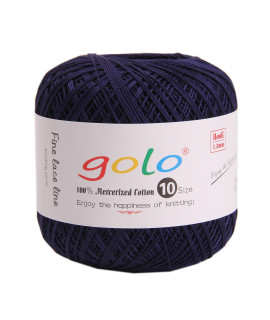 golo crochet Thread for Knitting Dark Blue Tatting Yarn 6-335