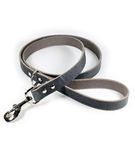 Premium Thick Leather Dog Leash (Gray)
