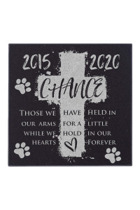CustomizationMill Pet Memorial Stone Personalized - Granite Dog Grave Marker | 6 x 6 | Sympathy Poem, Loss of Pet Gifts, Indoor - Outdoor Pet Headstone - Held in Our Arms Grave Marker