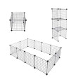 callm Metal Pet Playpen Dog Kennel Pets Fence Exercise Cage 12 Panels, Upgrade Customizable Animal Fence, Wire Pen Fence for Small Animals, Bunnies, Rabbits, Guinea Pigs, Includes Wood Hammer