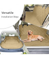 F-Color Suv Cargo Liner For Dogs, Water Resistant Pet Cargo Cover Dog Seat Cover Mat For Suvs Sedans Vans With Bumper Flap Protector, Non-Slip, Large Size Universal Fit, Khaki