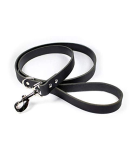 Premium Thick Leather Dog Leash (Black)