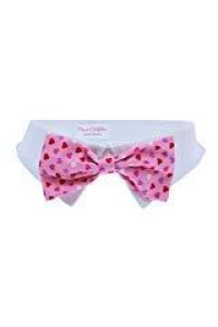 Pooch Outfitters Heart Dog Shirt Collar and Bow Tie - Pink (X-Large)