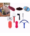 10PCS Horse Cleaning Tool Set Horse Grooming Care Kit Horse Brush Set with Hoof Pick Sweat Scraper Assorted Hair and Curry Comb Pick Itching Brushes