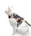 Yizhi Miaow Cat Harness And Leash Set For Walking Escape Proof, Adjustable Cat Vest Harness, Padded Stylish Cat Walking Jackets, Camo Green, Extra Large