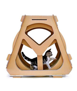 Zcp Cat Scratch Board Cat Climbing Frame Rotating Ferris Wheel Waterwheel Shape Corrugated Paper Creative Cats Nest (Size : L)
