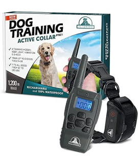 Pet Union PT0Z1 Premium Dog Training Shock Collar, Fully Waterproof, 1200ft Range (Charcoal)