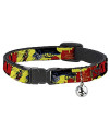 Cat Collar Breakaway Classic Batman Issue 1 Robin Batman Cover Pose Yellow Red 8 to 12 Inches 0.5 Inch Wide