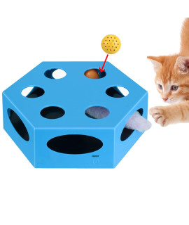 cat Toys for Indoor cats, Electronic Automated cat Toys with Mouse Tail catnip Ball, Interactive cat Toys with Battery, Exerciser Entertainment Hunting for Kitty Pet, Auto Shut OffA